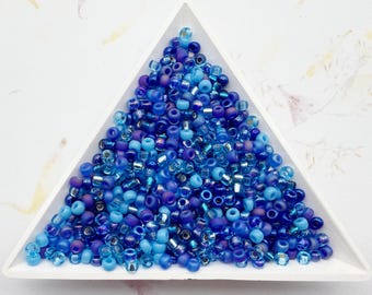 Miyuki Blue Seed Bead Blend, Size 8 Seed Bead Mix a Mix of Blue Tones, Miyuki Seed Bead Mix 22 Gram Tubes, Beautiful Blues