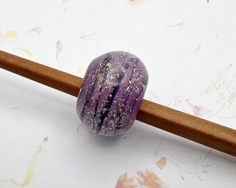 Mystic Lavender Donut Bead, Silver Series by Unicorne Beads, Specifically Designed for Kumihimo Ropes, 10mm Center Hole