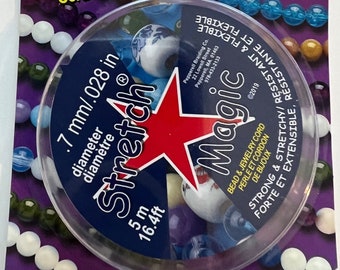 Clear .7mm Stretch Magic Elastic Cord, 5 Meter Spool,  Bead And Jewelry Cord For Your DIY Projects