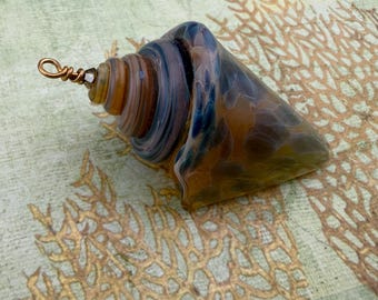 Nobilis Sparkle Focal Bead, Seashell Beads, Hand Made Beads