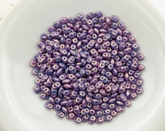 SuperDuo Vega on Chalk, Matubo SuperDuo Beads, 2.5x5mm, 22 Grams, Tubed