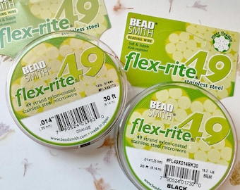 Flex-Rite Beading Wire: 49 Strand Nylon Coated Stainless Steel, 30 ft