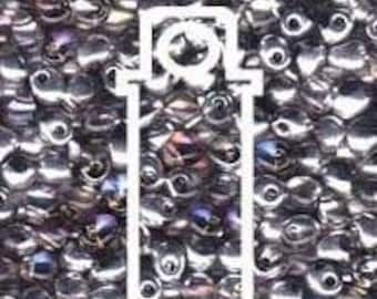 3.4mm Miyuki Drop Beads, 3.4mm Transparent Crystal Helio, 25g tubes