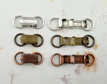 Fold Over Bracelet Clasp: 13x6.5mm, Select Antique Finished Silver, Brass or Copper