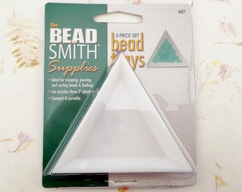 Bead Sorting Trays, Set of 3, White Plastic