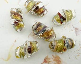Vintage Twist Beads by Unicorne Beads, Set of 6