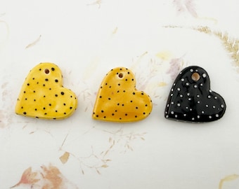 Hand Crafted Stoneware Polka Dot Hearts