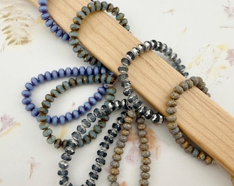 Czech Faceted Rondelles, 5x3mm, 30 Beads