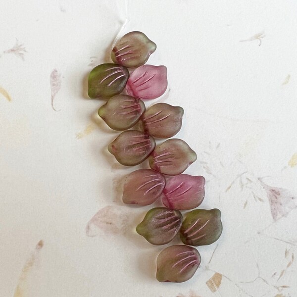 Peony Petal Beads 9x12mm, Transparent Matte Watermelon, Peony Petals