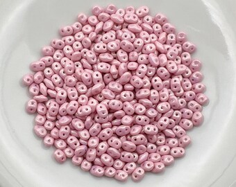 SuperDuo Chalk Lilac Luster, Matubo SuperDuo Beads, 2.5x5mm, 22 Grams, Tubed