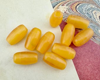Bohemian Resin, Mykonos Yellow Resin, Barrel Shape, Worry Beads