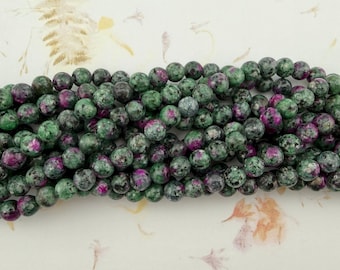 6mm Natural Ruby in Green Zoisite Rounds
