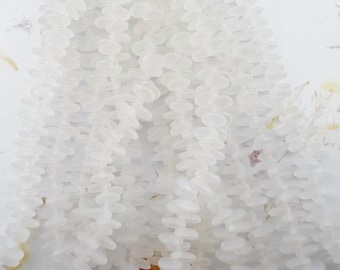 6mm Crystal Czech Glass Lentil Beads, Matte AB, Top Drilled, 50 Pieces