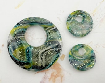 Dragon's Tail Halo Boro Glass Bead Set, Lampwork Jewelry Components