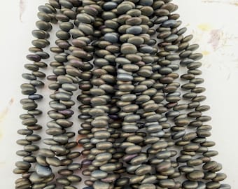 6mm Brown Iris Czech Glass Lentil Beads, Matte, 50 Per Strand, Single Hole, Top Drilled
