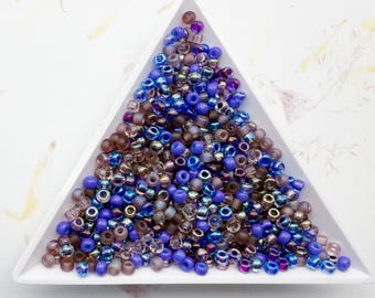 Miyuki Lilacs Blend, Size 8 Seed Bead Mix in Pinks and Purples, Miyuki Seed Bead Mix, 5 Inch Tubes, 22 Grams