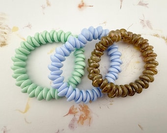 Czech Pressed Glass Piggy Beads, 8mm, 50pc Strand