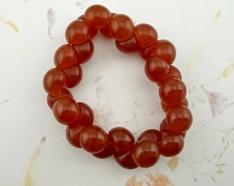 Carnelian Opaline Mushroom Beads, 9mm (30 Beads)