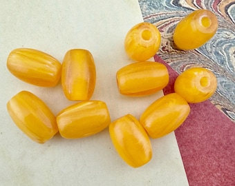 Bohemian Resin, Mykonos Yellow Resin, Barrel Shape, Worry Beads