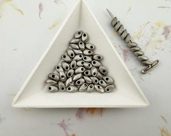 Matte Palladium Plated, Miyuki 4x7mm Long Magatama Beads, 5 grams, Tubed Miyuki LMA 194F