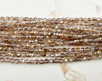 4mm Alexandrite Celsian Fire Polish Beads, 50 Beads Per Strand