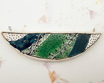 River Design by Damyanah Studio, Stoneware Half Circle Pendant