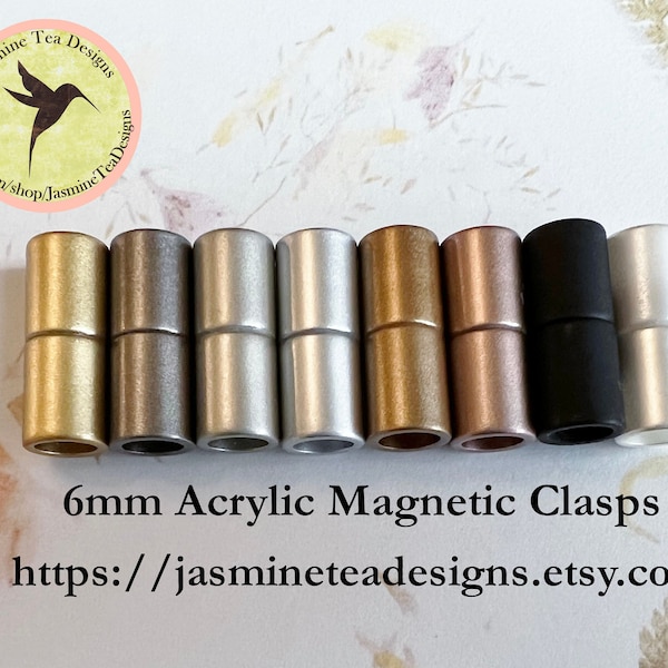 6mm Acrylic Magnetic End Cap Clasp, Acrylic Magnetic Clasp, Eight Finishes To Chose From, Glue-In Magnetic Clasps