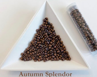 Miyuki Size 8 Seed Beads for Autumn Splendor, Matte Bronze Purple, 2 Inch Tubes, 5g