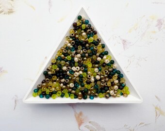 Miyuki 8/0 Earth Tone Seed Bead Mix: Brown, Green, Beige, Frosted