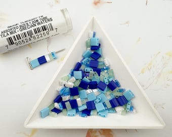 Tila Mix, Grecian Waters, Miyuki Assorted Sizes in a Tube, 7.2 GM