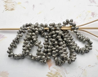 New! 4x6mm Teardrop Beads, Antique Silver,  Top Side Drilled Teardrop Beads, 50 Beads Per Strand