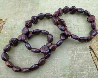 9mm Seashell Beads, Mother of Pearl, 15 Per Strand