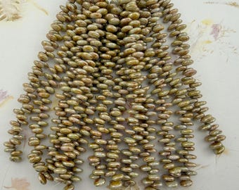 6mm Lentil Beads, Ultra Luster Opaque Green, Top Drilled, Single Hole (50)