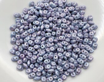 New! SuperDuo Nebula Chalk, Matubo SuperDuo Beads, 2.5x5mm, 22 Grams, Tubed