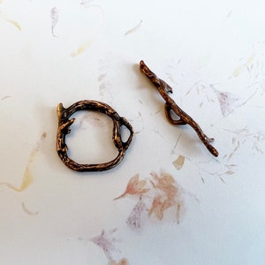 Antique Copper Woodland Toggle Clasp Set: USA Made