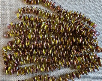 Chocolate Honey Mirror Reflection Top Drilled Lentil Beads, 6mm, Single Hole, Top Drilled Lentil Beads, 50 Pieces Per Strand
