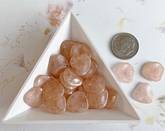 Rose Petals, 14x13mm, Stone Topaz Rosaline Luster, 25 Beads Per Strand, Great Beads For Beaded Kumihimo Designs
