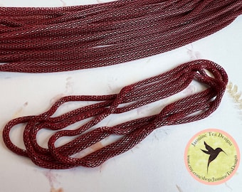 Red Burgundy, Gorgeous Open Link Mesh Chain, Light and Flexible, Iron Mesh Chain with Enamel Coating
