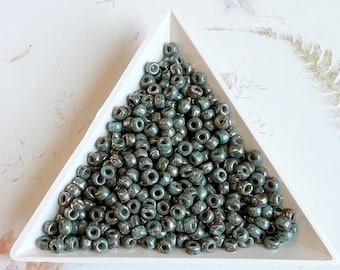 Chalk Lazure Blue Size 7 Matubo Seed Beads, Bulk Quantity 50 Gram Bags