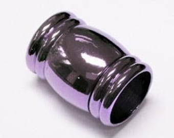 10mm Purple Magnetic End Cap Clasp, 10mm Purple Cord End Clasp, 10mm Kumihimo Closures