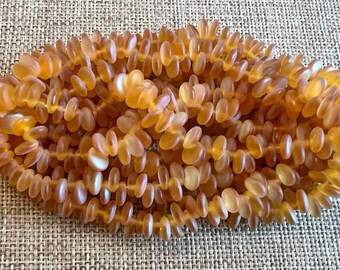 Matte Topaz AB, 6mm Lentil Bead, 50 Lentils Per Strand, Czech Glass Lentil Beads, Single Hole, Top Drilled, Lentil Beads