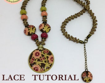 PDF Kumhimo Pattern, LACE Beaded Kumihimo Necklace Tutorial, Tutorial Only, Instant Download