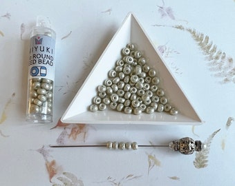 Baroque Pearl Silver, Size 6 Baroque Pearl Silver Beads, Miyuki Baroque Pearls, 6 to 7 Gram Tubes