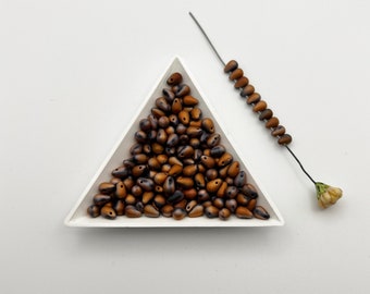 Matte Jet Sunset Teardrop Beads: Czech Glass, Side Drilled (50 Loose Beads)