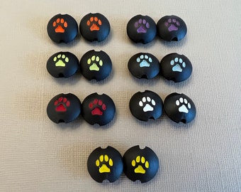 All Paws Matter, Pet and Paw LOVE, Paw Stamped Beads, Black Clay, Please Select Color, Sold As A Single Bead