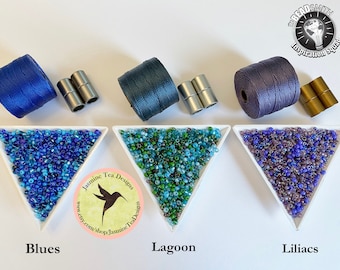 KIT, Beaded Kumihimo Beginner Kits, Available As Blues, Lagoon or Lilacs, Learn The Movements Of Yatsu Kongho gumi With Ease