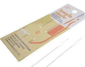 Speedle Needle, Set of Two, Easily Picks Up Bead Right From Their Tube, Collapsible Eye, Use With 15 and 11 Size Seed Beads