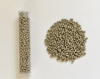 Asparagus Swirl Luster, Peanut Beads, 2x4mm Peanut Beads, Matsuno Peanut Beads, 15 grams, Tubed Peanut Beads