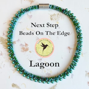 KIT, Beaded Kumihimo Next Step Beginner Kits, Available in Lagoon, Learn to Create a Drop Bead Edge Using a Counted Pattern