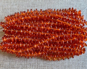 6mm Sunshine Dust Lentils, 50 Beads, Czech Glass Lentil Beads, Single Hole, Top Drilled Lentil Beads, Great Beads for Kumihimo